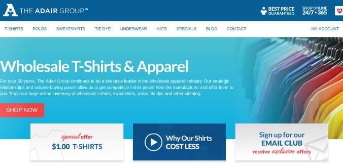 The Adair Group - wholesale supplier t-shirts, polos, sweatshirts, tie dyed apparel, and underwear. 